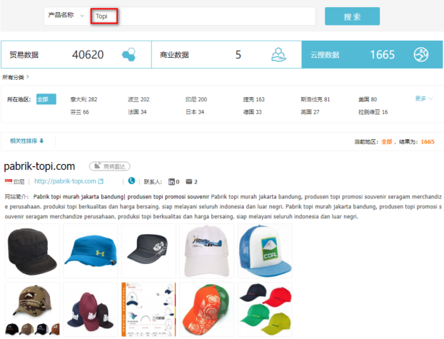 帽子数据,外贸客户,PA真人视讯贸易